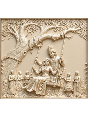 Radha Krishna MDF Wall Art Panel