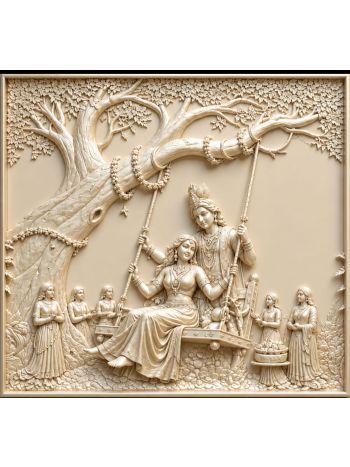 Radha Krishna MDF Wall Art Panel